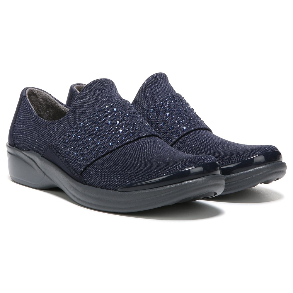 Bzees Pizazz Slip On - Navy Sparkle Knit Fabric